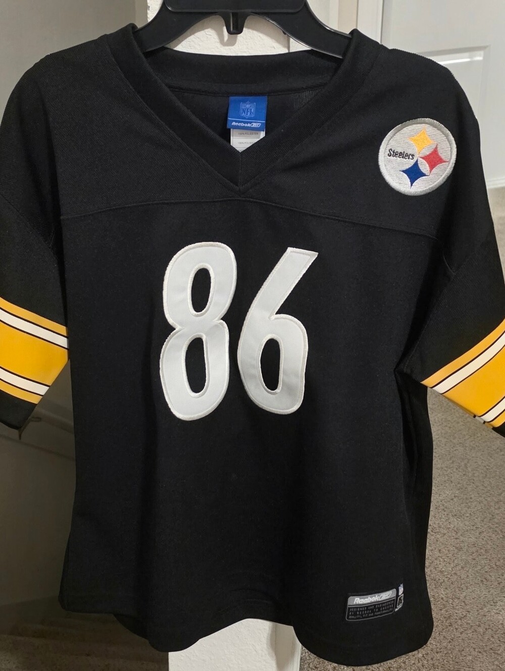 Reebok Black Official Steelers Hines Ward #86 Football Jersey